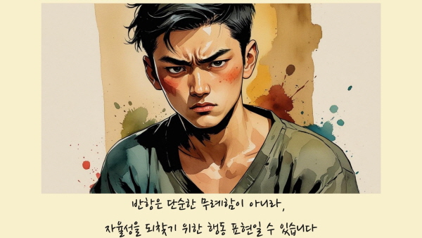 반항은 단순한 무례함이 아니라, 자율성을 되찾기 위한 행동 표현일 수 있습니다에 관한 그림