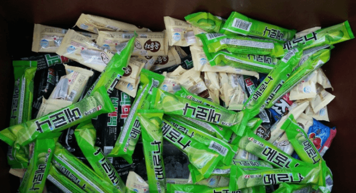 아이스크림-냉동고안-메로나-옥동자