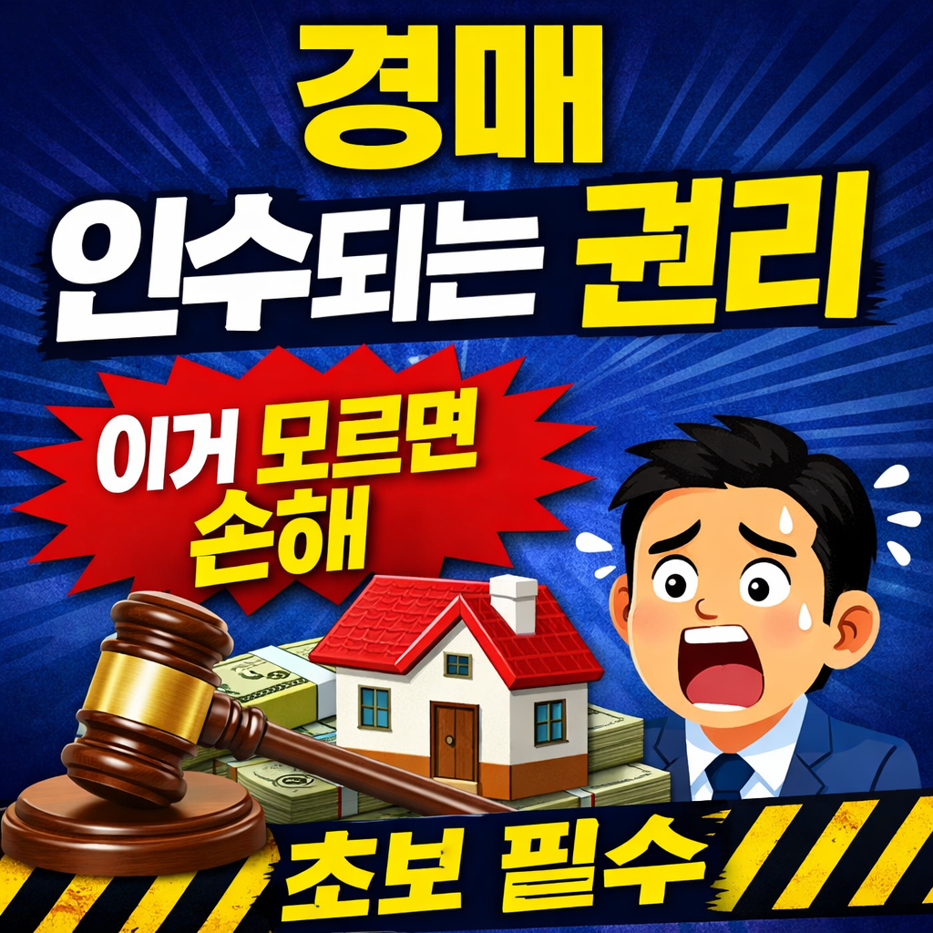alt="경매 인수되는 권리 설명 썸네일 초보 필수 권리분석 말소기준권리 임차인 리스크"