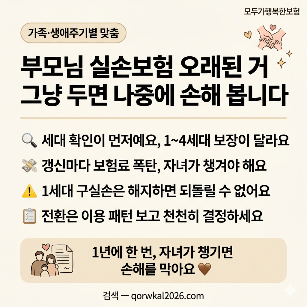 부모님 실손보험 오래된 거 그냥 두면 나중에 손해 봅니다