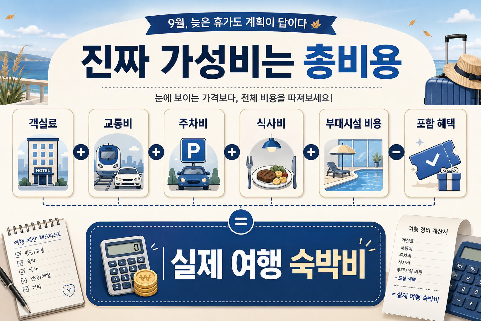 늦캉스 가성비 호텔 실제 여행 숙박비를 계산하는 총비용 인포그래픽