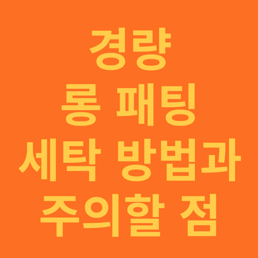 패딩 세박방법과 주의할 점