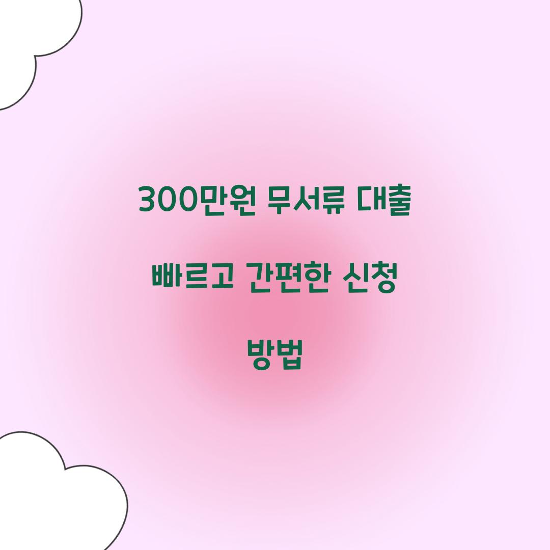 300만원 무서류 대출