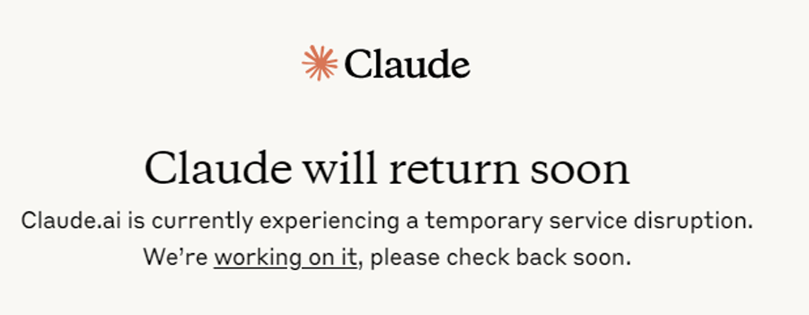 Claude AI 서비스 상태 멈춤