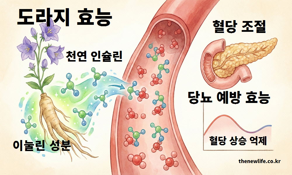 도라지 효능이 혈당 조절과 당뇨 예방을 돕는 그래프 이미지