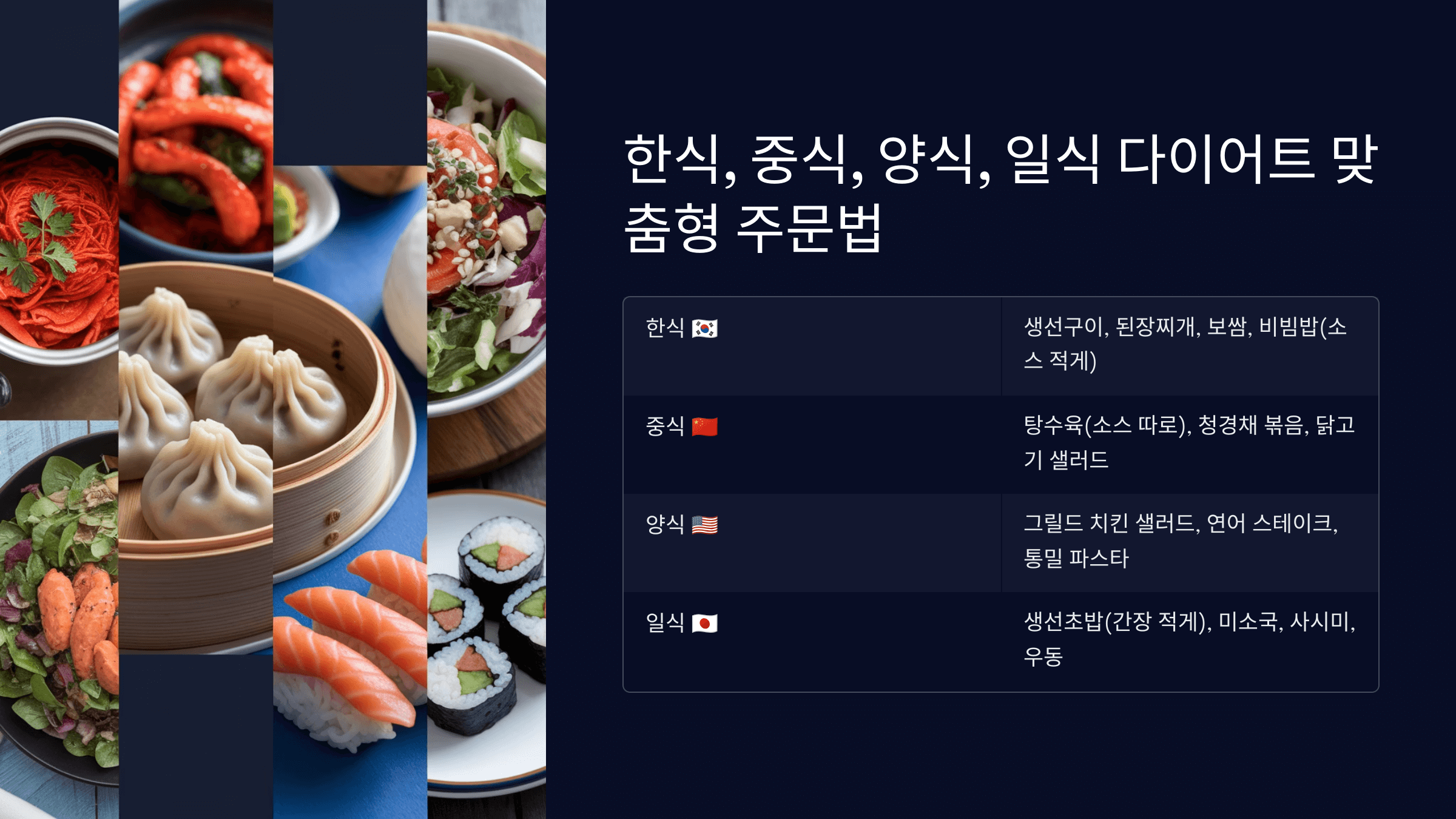 한,중,일식 먹을 때 주문법