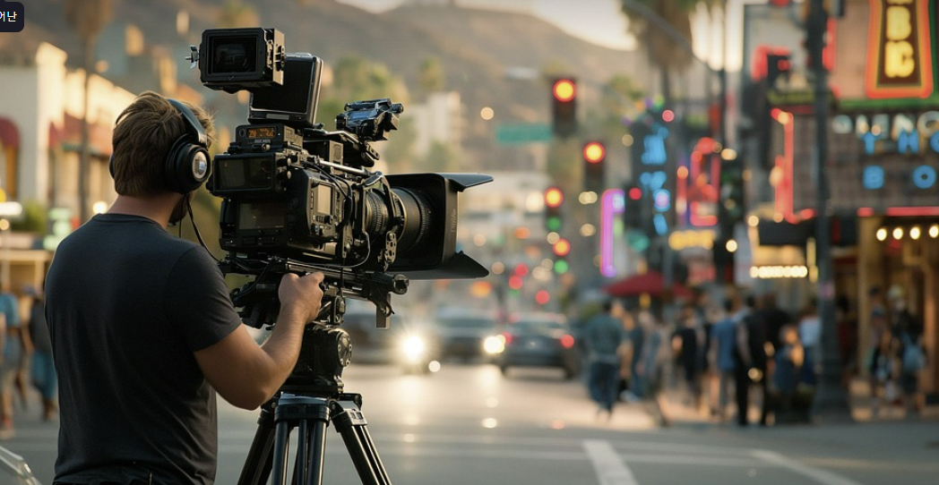 영화를 촬영하고 있는 카메라 감독 및 모델들, 한국과 미국영화 리뷰 비교