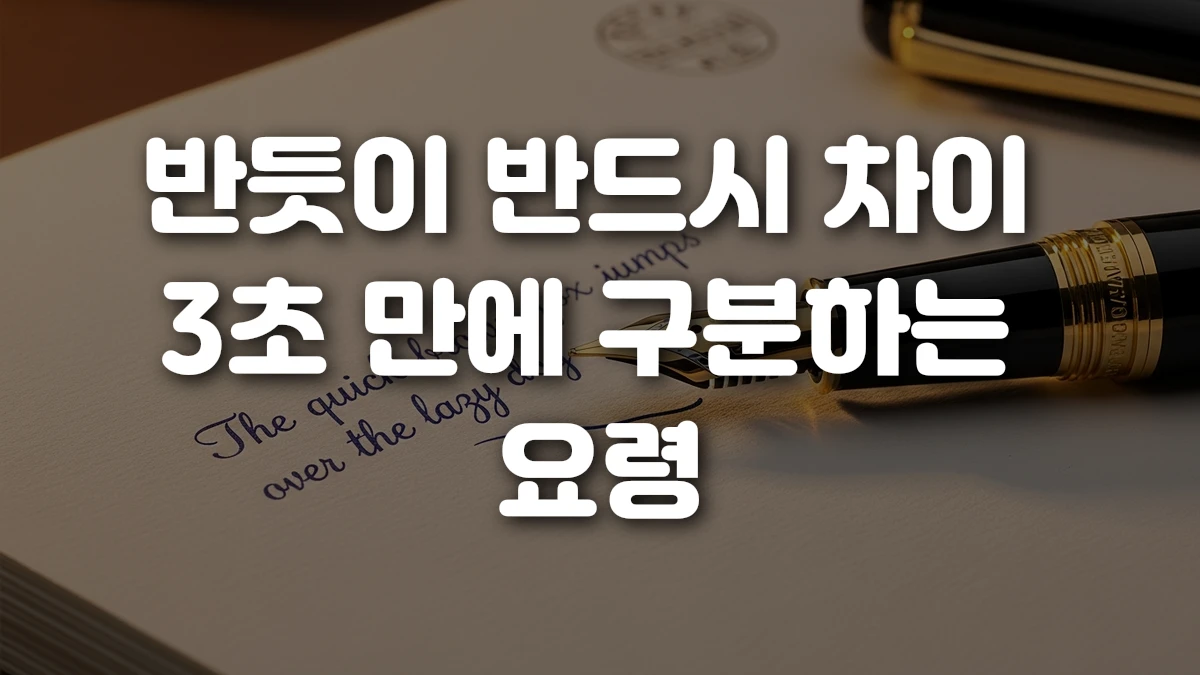 반듯이 반드시 차이 3초 만에 구분하는 요령