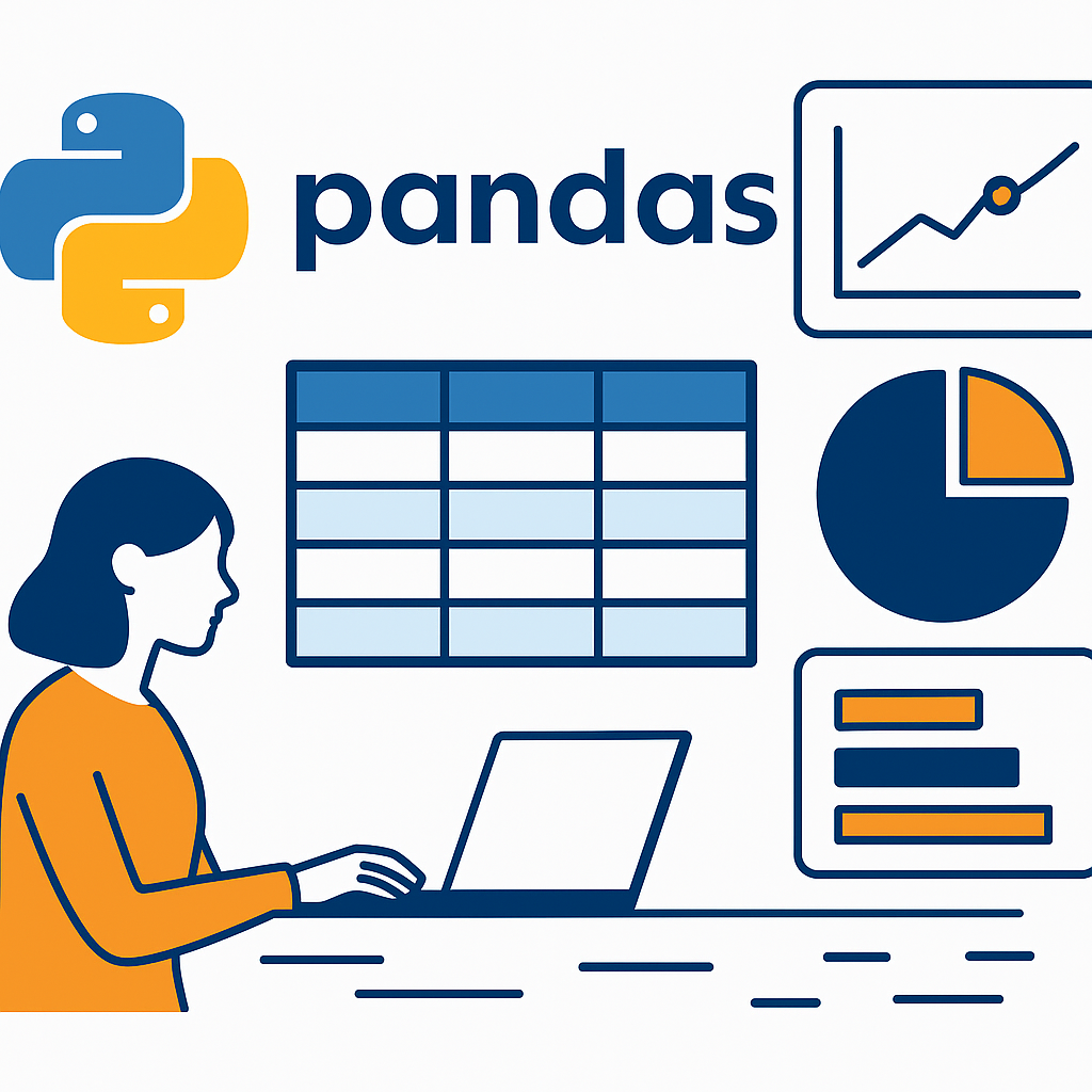 Pandas Python library data analysis tutorial guide illustration