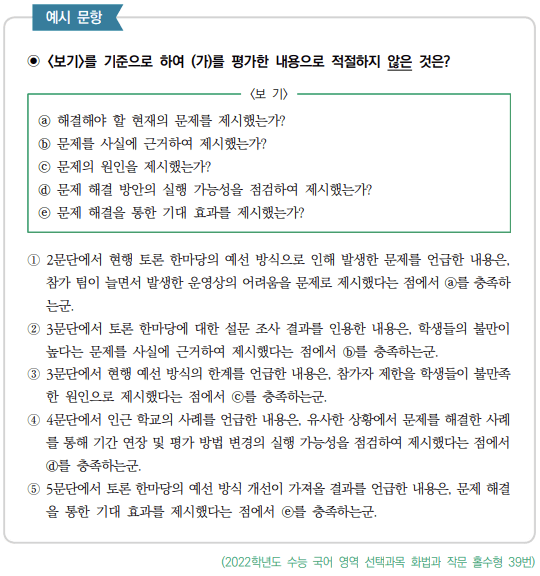 자료 활용 유형-예시 문항-표