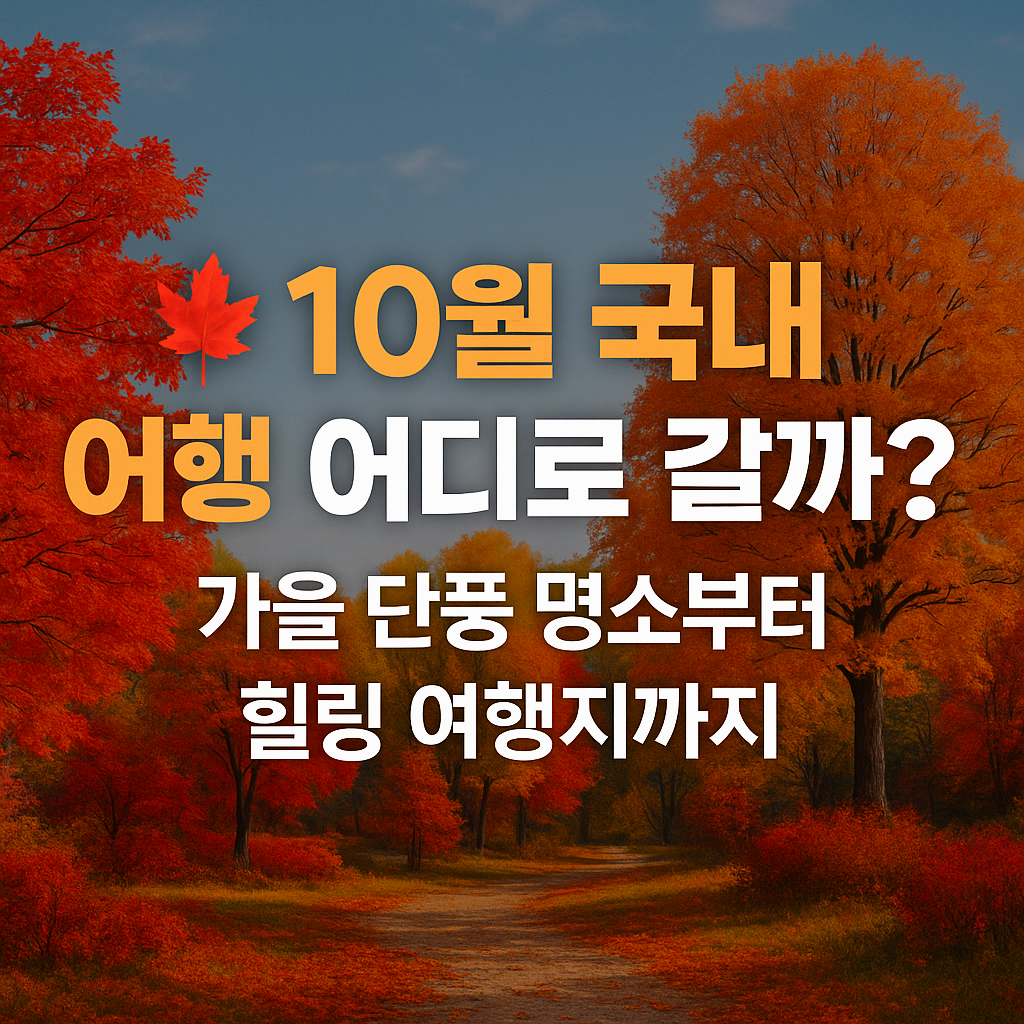 10월 국내 여행 어디가 좋을까? 가을 단풍 명소부터 힐링 여행지까지 강력 추천