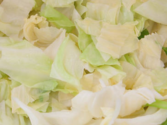 양배추를 손질하여 자른 모습