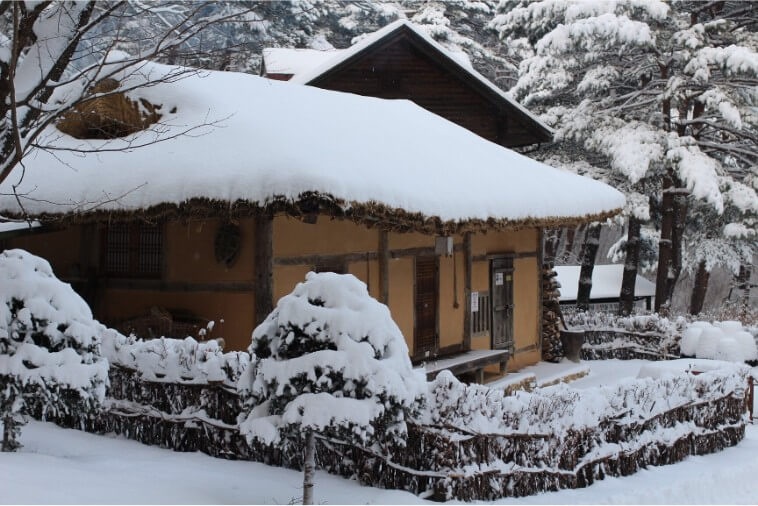 대관령휴양림 초가집