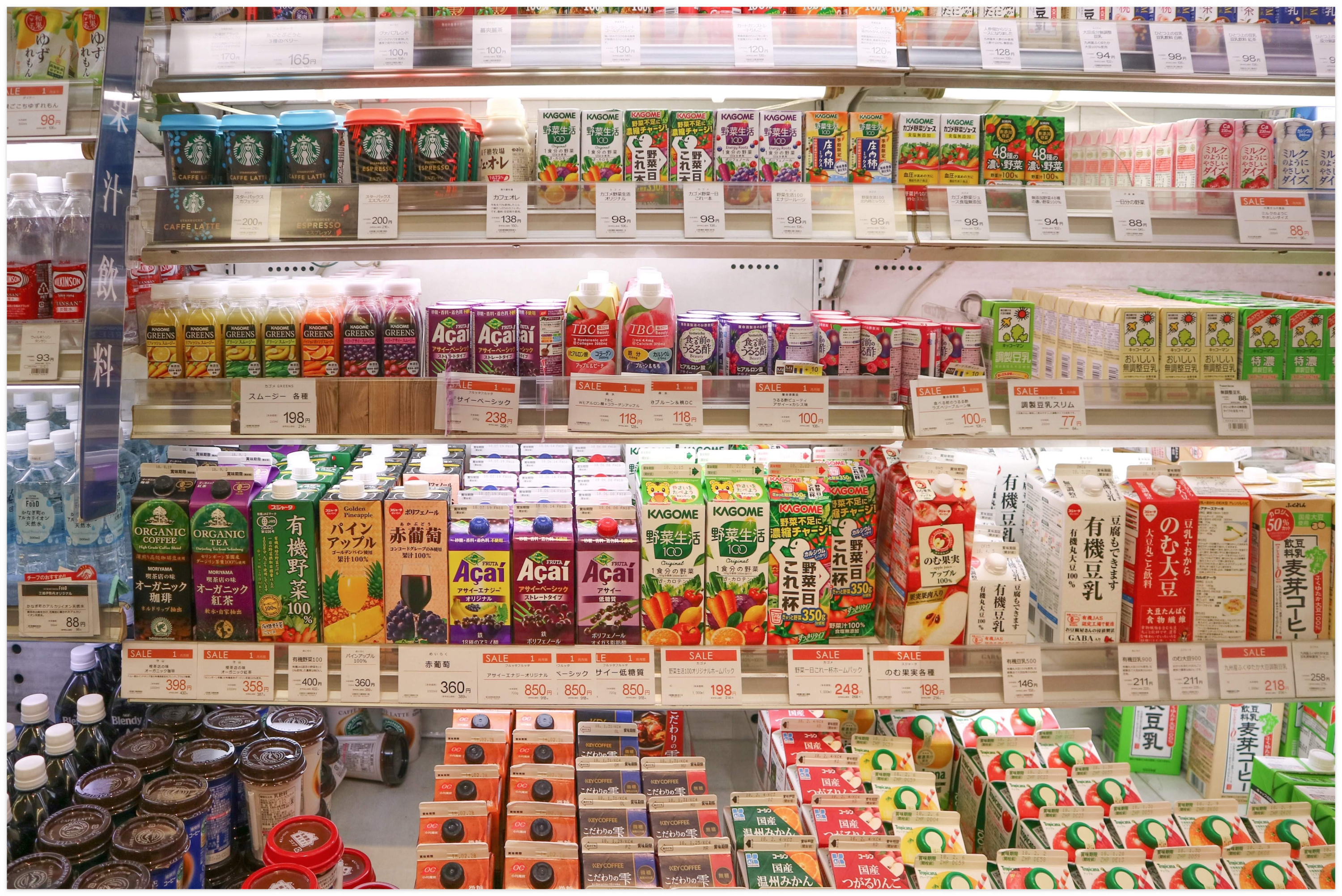 슈퍼마켓, 음료수, 소비, 엥겔의 법칙 예시 사진