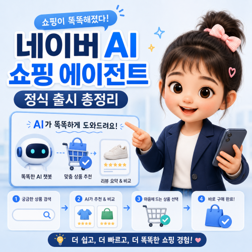 네이버 AI 쇼핑 에이전트 정식 출시와 사용법을 소개하는 한국형 정보성 블로그 썸네일 이미지
