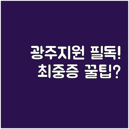 광주시청이 지원하는 2025 최중증 ..
