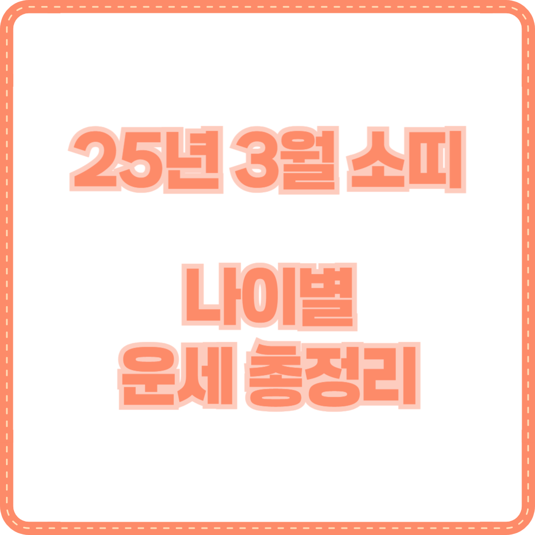 2025년 3월 나이별 운세