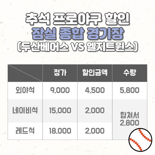 추석-프로-야구-할인-예매