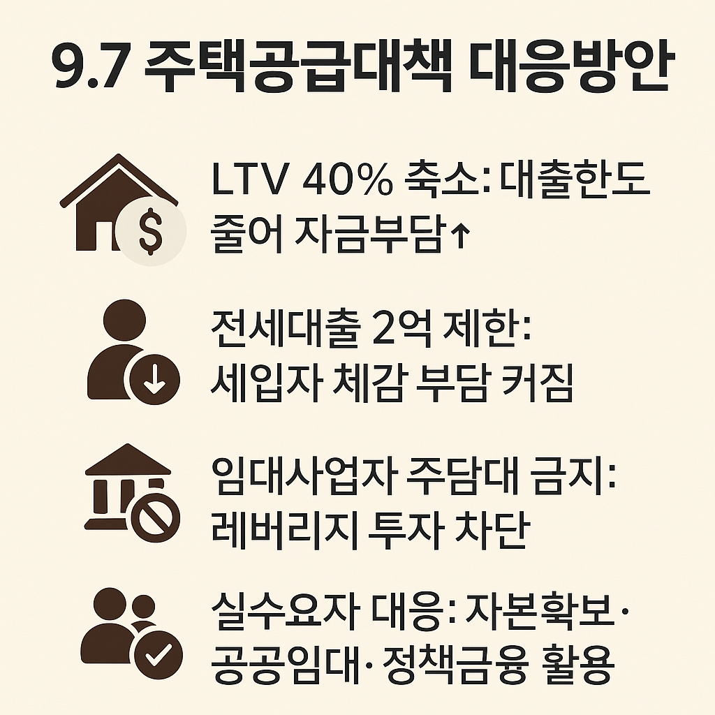 9.7주택공급대책 대응방안 요약 이미지