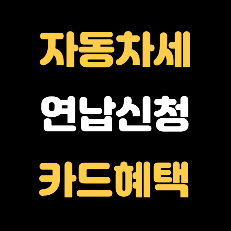 자동차세 연납신청 카드혜택