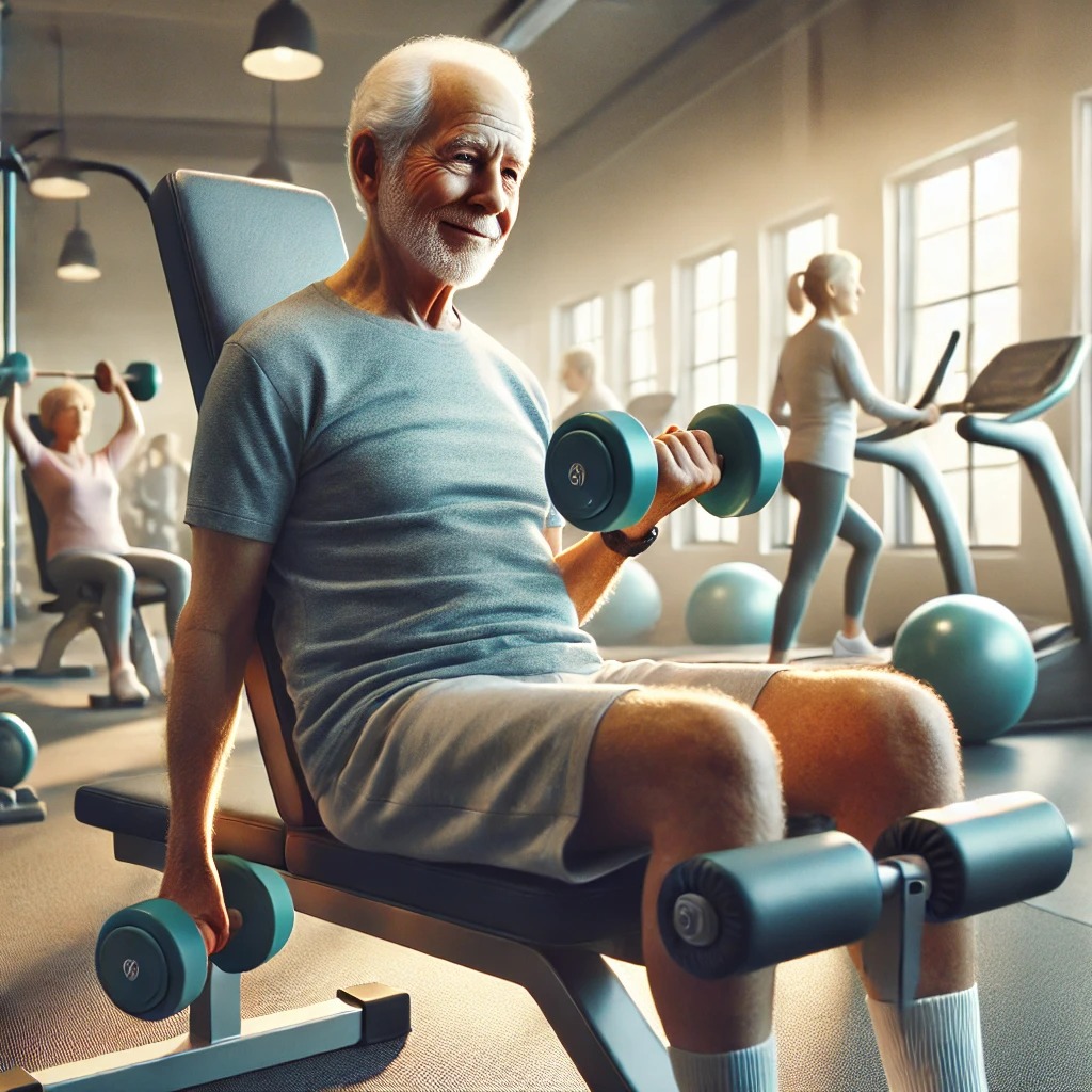 근력운동 하는 노인