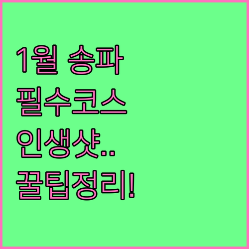 서울 송파구 1월 나들이 추천 코스와..