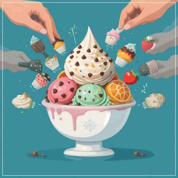 아이스크림-원하는-토핑-취향