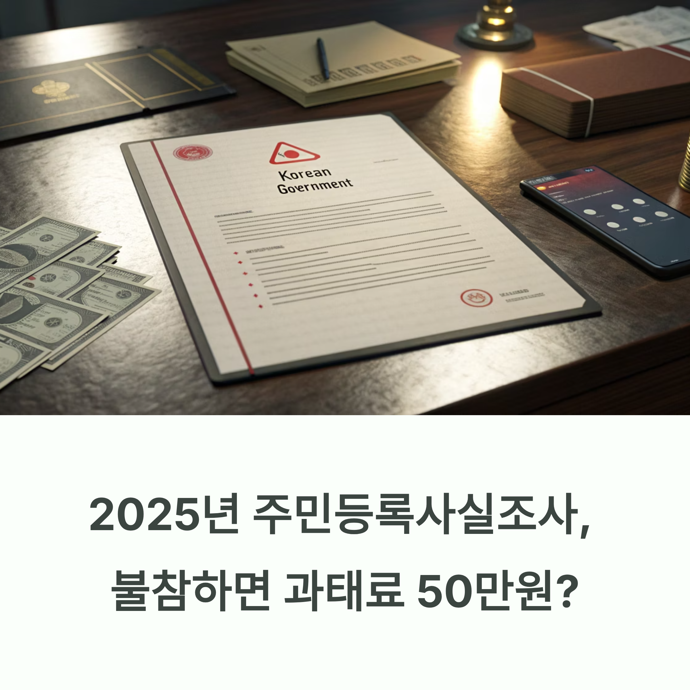 2025년 주민등록사실조사: 놓치면 과태료 50만원? 필수 참여 가이드