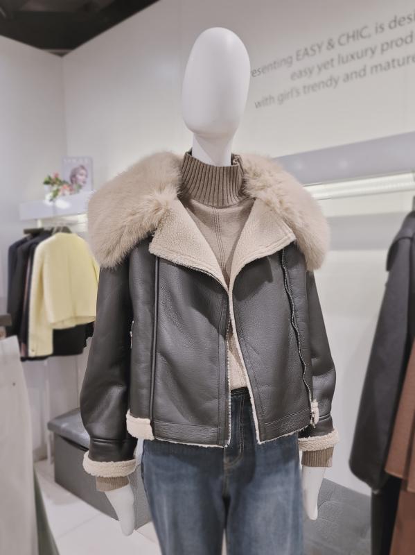 EnC 데이 리얼 폭스 카라 퍼 무스탕 01V 01V JJ34V