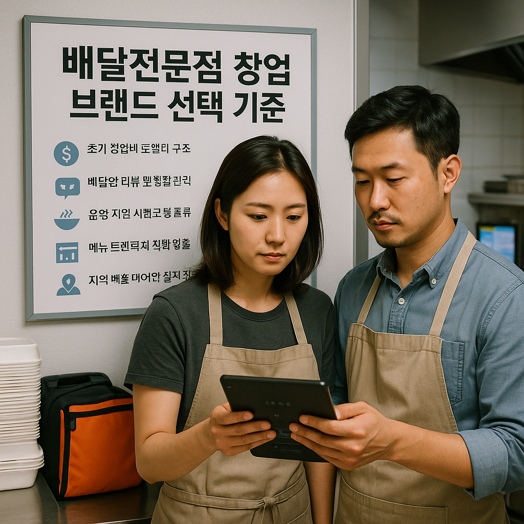 배달전문점 창업 브랜드 선택 기준