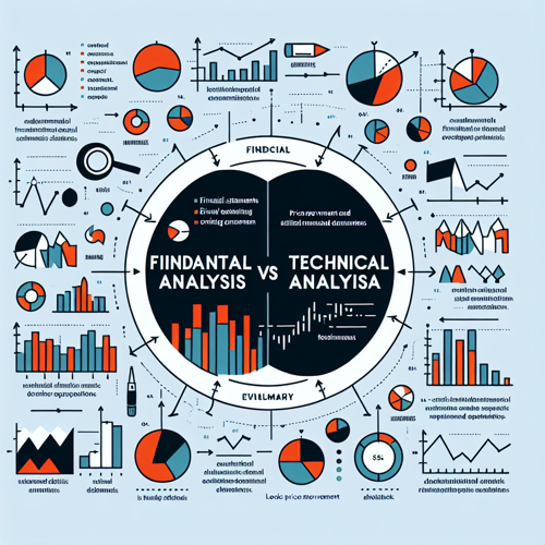 주식 투자에서 기본 분석과 기술 분석의 차이를 설명하는 다이어그램