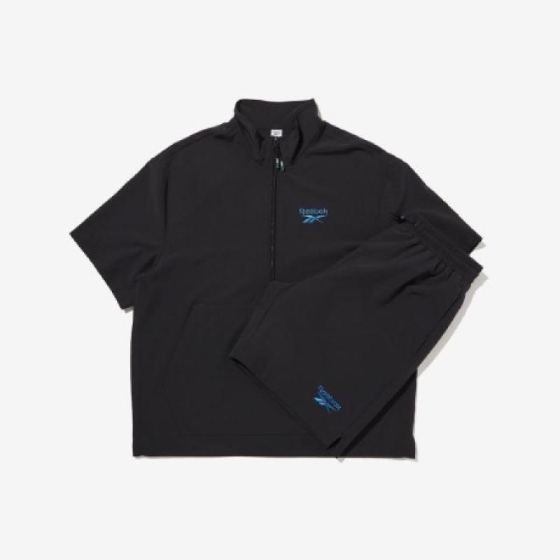리복 REEBOK 우븐 반팔 아노락 쇼츠 셋업 -