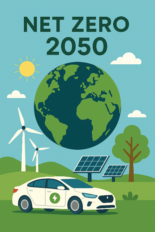 탄소중립을 주제로 한 디지털 일러스트