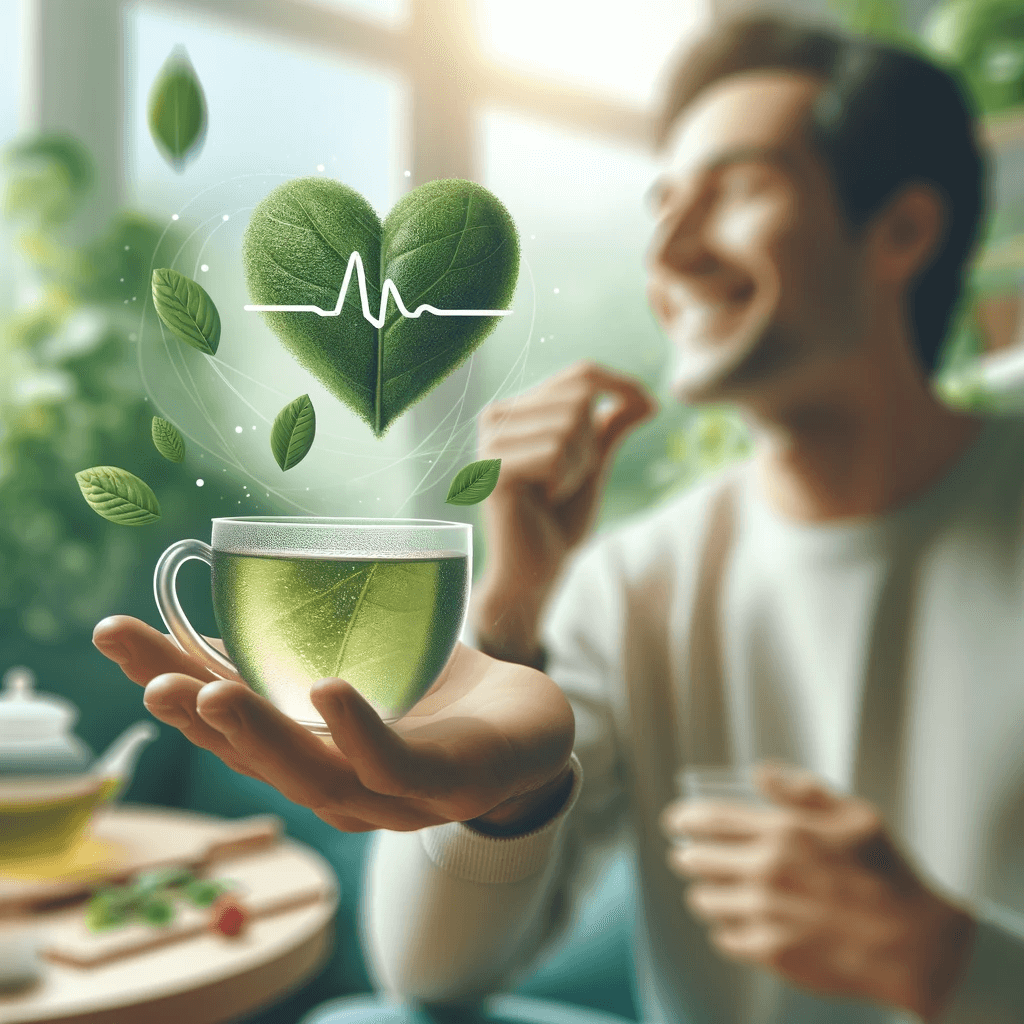 녹차, 심장병, 웃는 남성 이미지