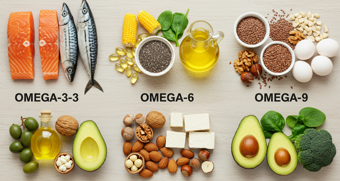오메가-3, 오메가-6, 오메가-9 등 오메가 지방산