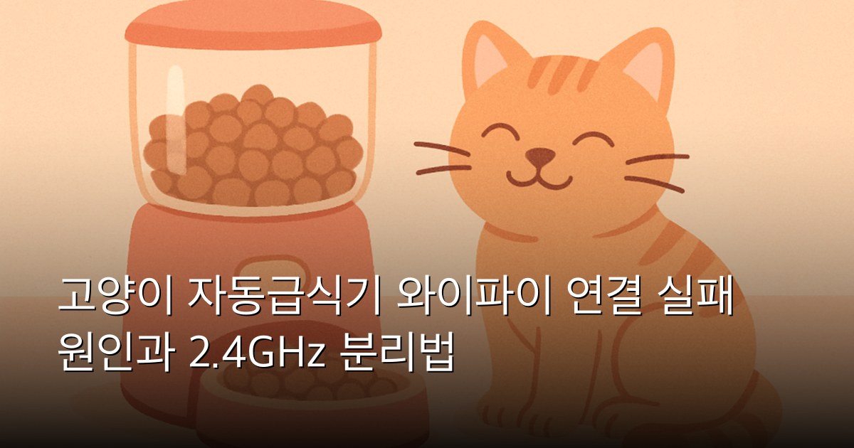 고양이 자동급식기 와이파이 연결 실패 원인과 2.4GHz 분리법