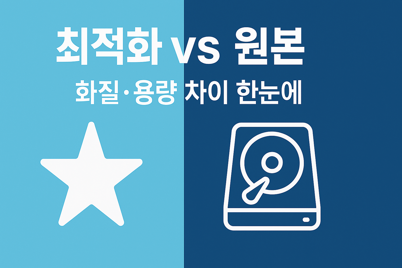 iCloud 사진 ‘최적화’ vs ‘원본 보관’ 비교 인포그래픽