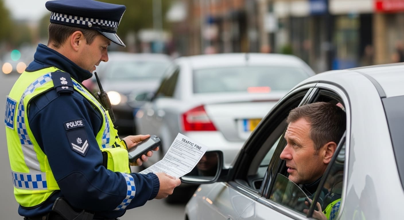 주정차 과태료 고지서가 차량에 부착된 모습