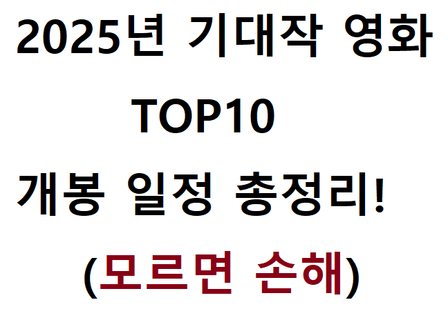 2025년 기대작 영화 탑10 관련 사진