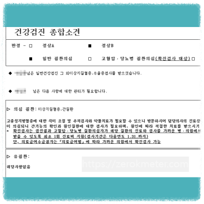 건강검진 의심질환 통지서