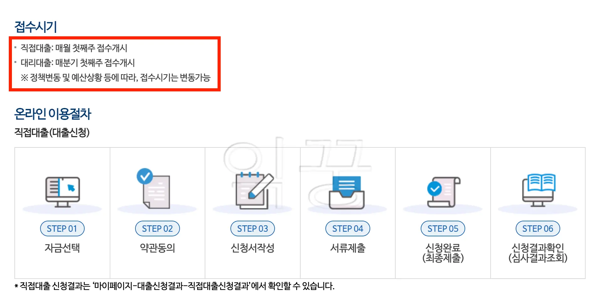 재도전특별자금 신청기간 사진