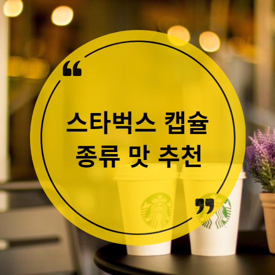 스타벅스 캡슐 종류와 맛 비교