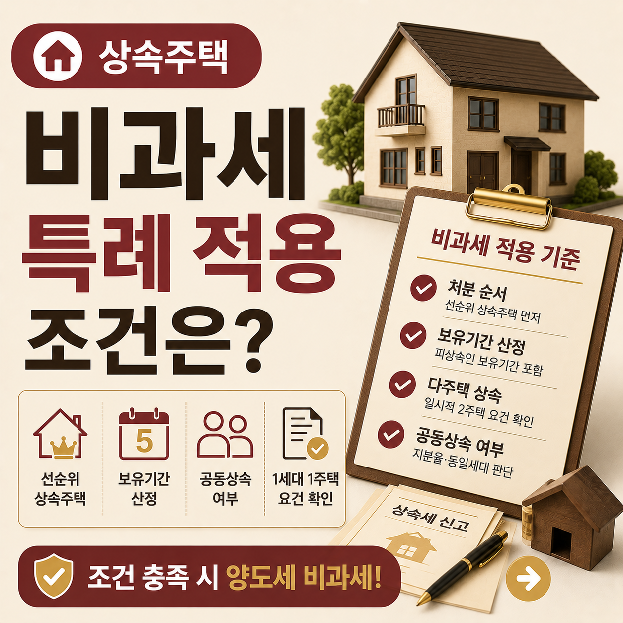 상속주택 비과세 특례 적용 기준 설명 이미지