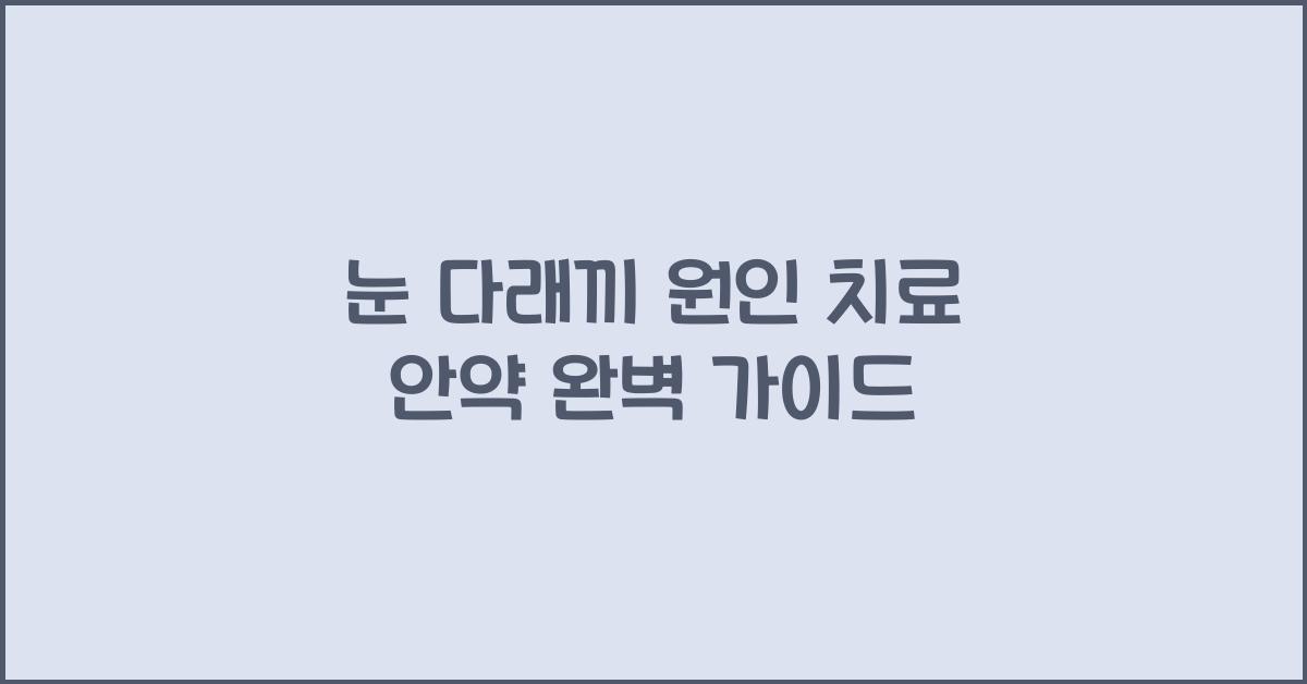 눈 다래끼 원인 치료 안약