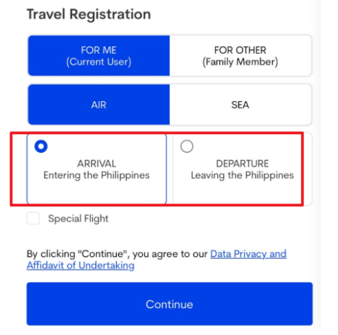 필리핀 이트래블 작성방법2
