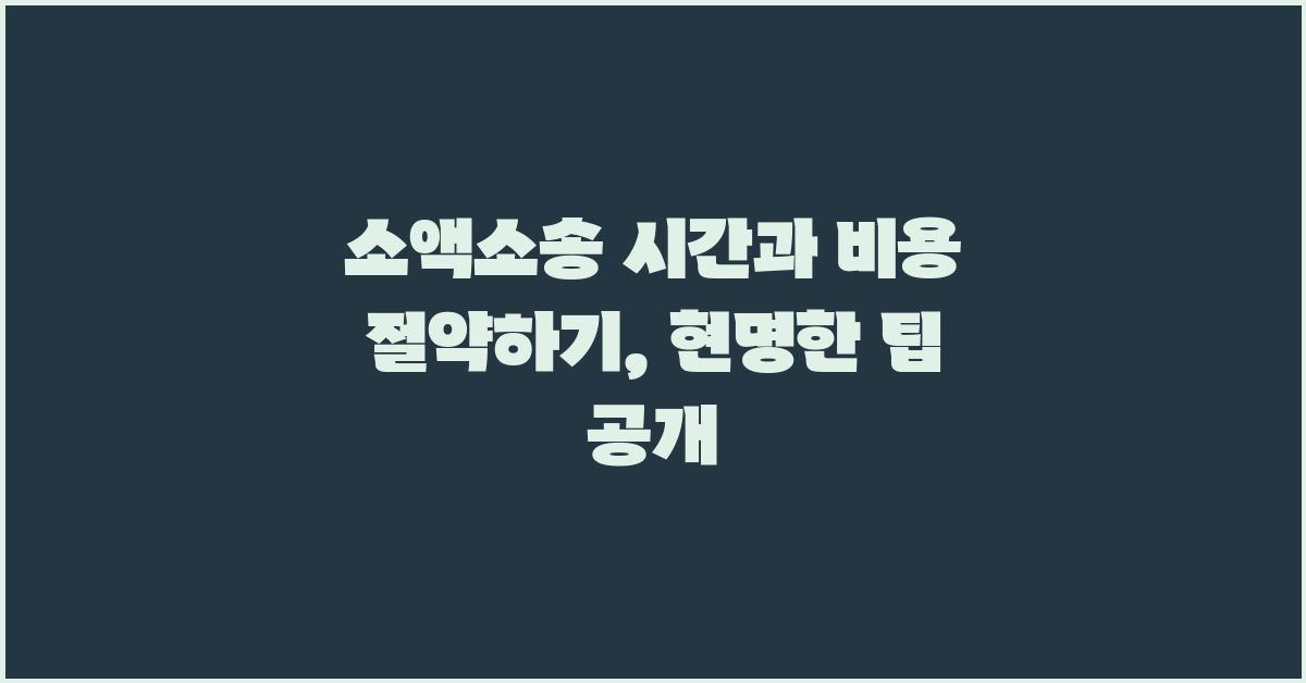 소액소송 시간과 비용 절약하기