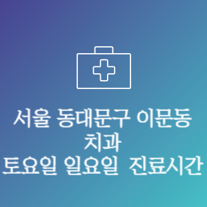 서울 동대문구 이문동 치과 주말 토요일 일요일 문여는 병원 진료시간