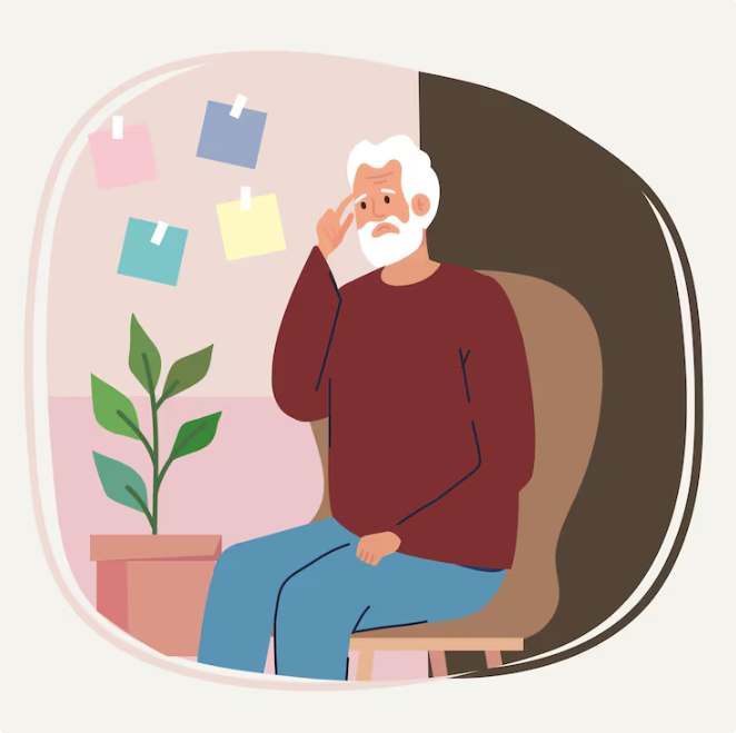 계속 생각이 안나서 고민하는 할아버지