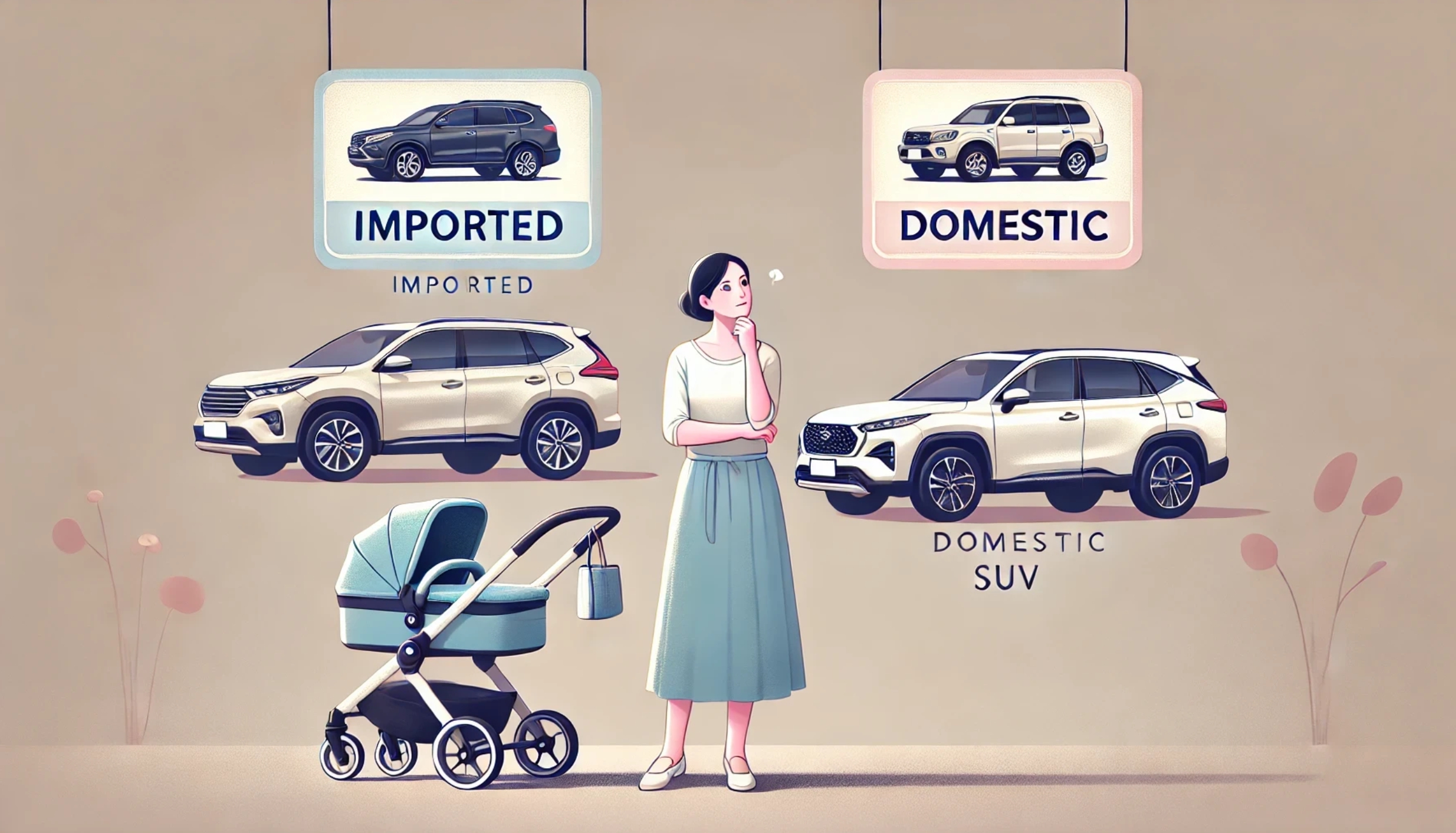 중고 국산차와과 수입차 비교 이미지 예시