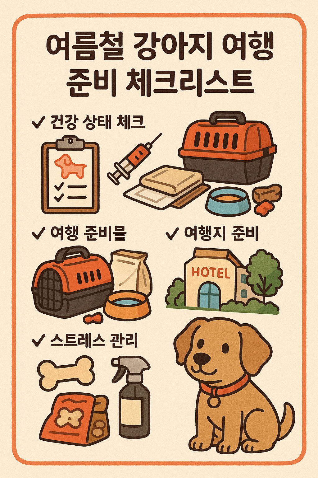 여름철 강아지 여행 이미지